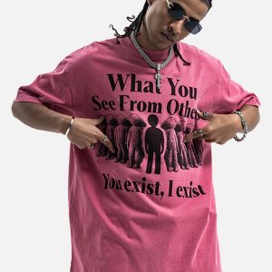 Concert Outfit Street Retro Portrait Letter Print T-Shirt