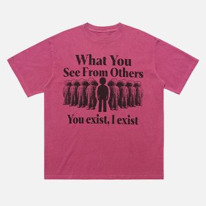 Concert Outfit Street Retro Portrait Letter Print T-Shirt