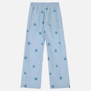Concert Outfit Street Retro Star Vertical Stripes Trousers