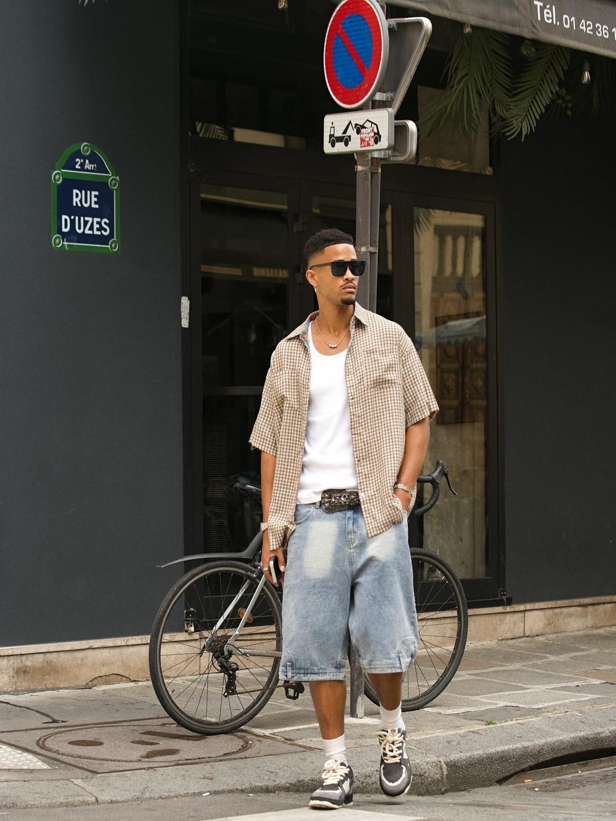 Concert Outfit Street Reversible Short-Sleeved Shirt Concert Outfit Street Reversible Short-Sleeved Shirt