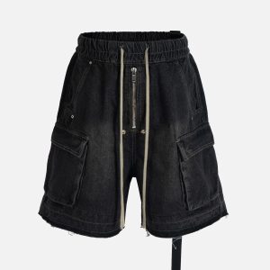 Concert Outfit Street RO Washed Denim Cargo Jort