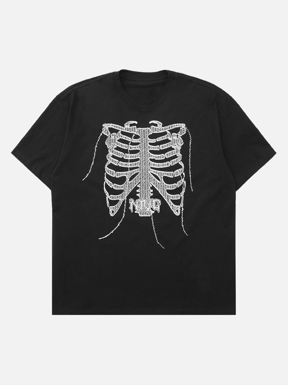 Concert Outfit Street Skull Print T-Shirt Concert Outfit Street Skull Print T-Shirt