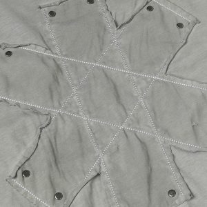 Concert Outfit Street Split Studded Patch T-Shirt