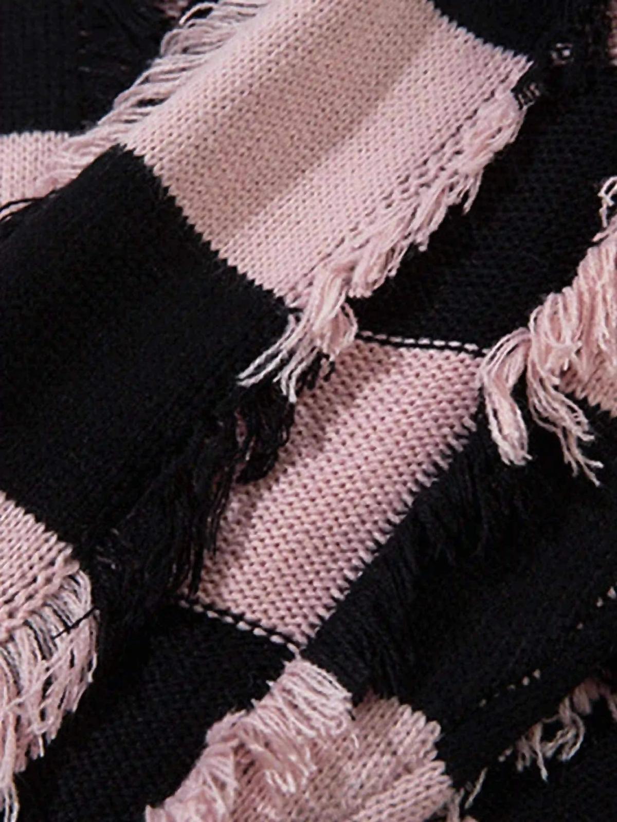 Concert Outfit Street Star Stripe Whisker Ripped Crew Neck Sweater Concert Outfit Street Star Stripe Whisker Ripped Crew Neck Sweater