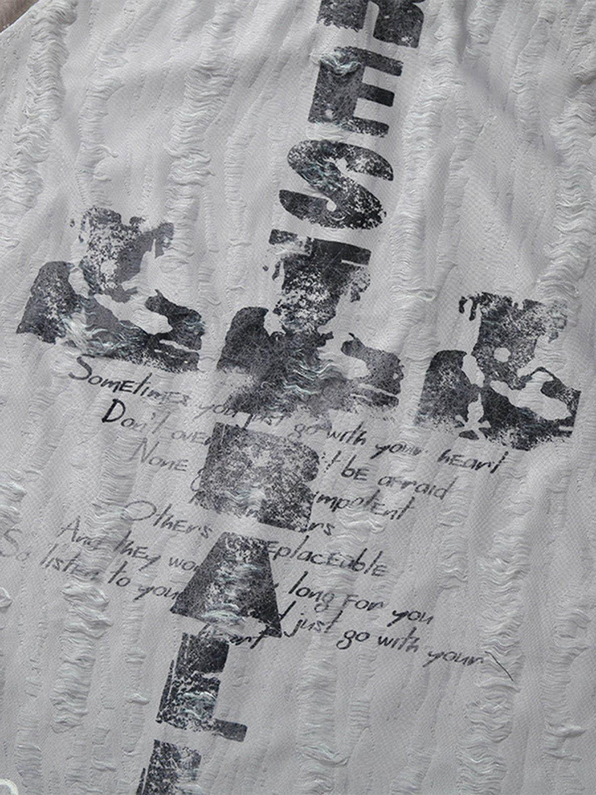 Concert Outfit Street Stitching Cross Print T-Shirt Concert Outfit Street Stitching Cross Print T-Shirt