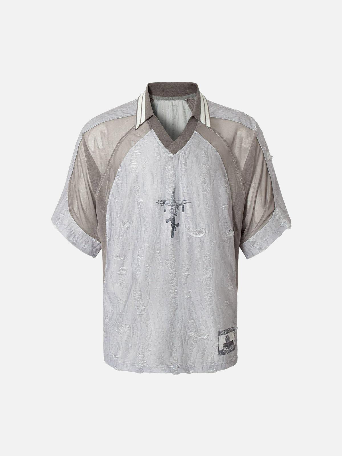 Concert Outfit Street Stitching Cross Print T-Shirt Concert Outfit Street Stitching Cross Print T-Shirt