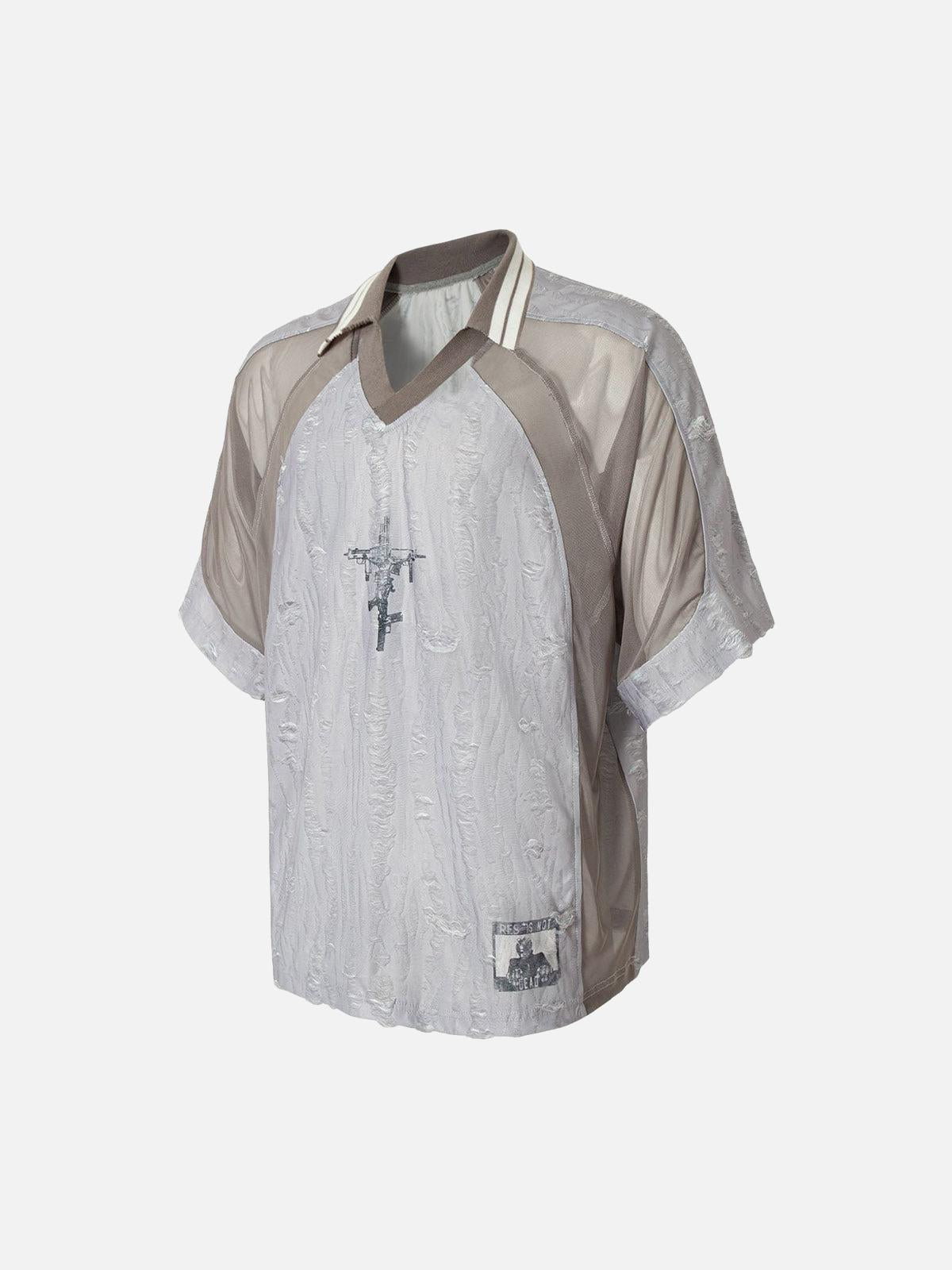 Concert Outfit Street Stitching Cross Print T-Shirt Concert Outfit Street Stitching Cross Print T-Shirt