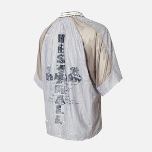 Concert Outfit Street Stitching Cross Print T-Shirt