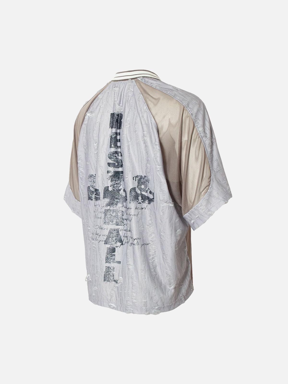 Concert Outfit Street Stitching Cross Print T-Shirt Concert Outfit Street Stitching Cross Print T-Shirt