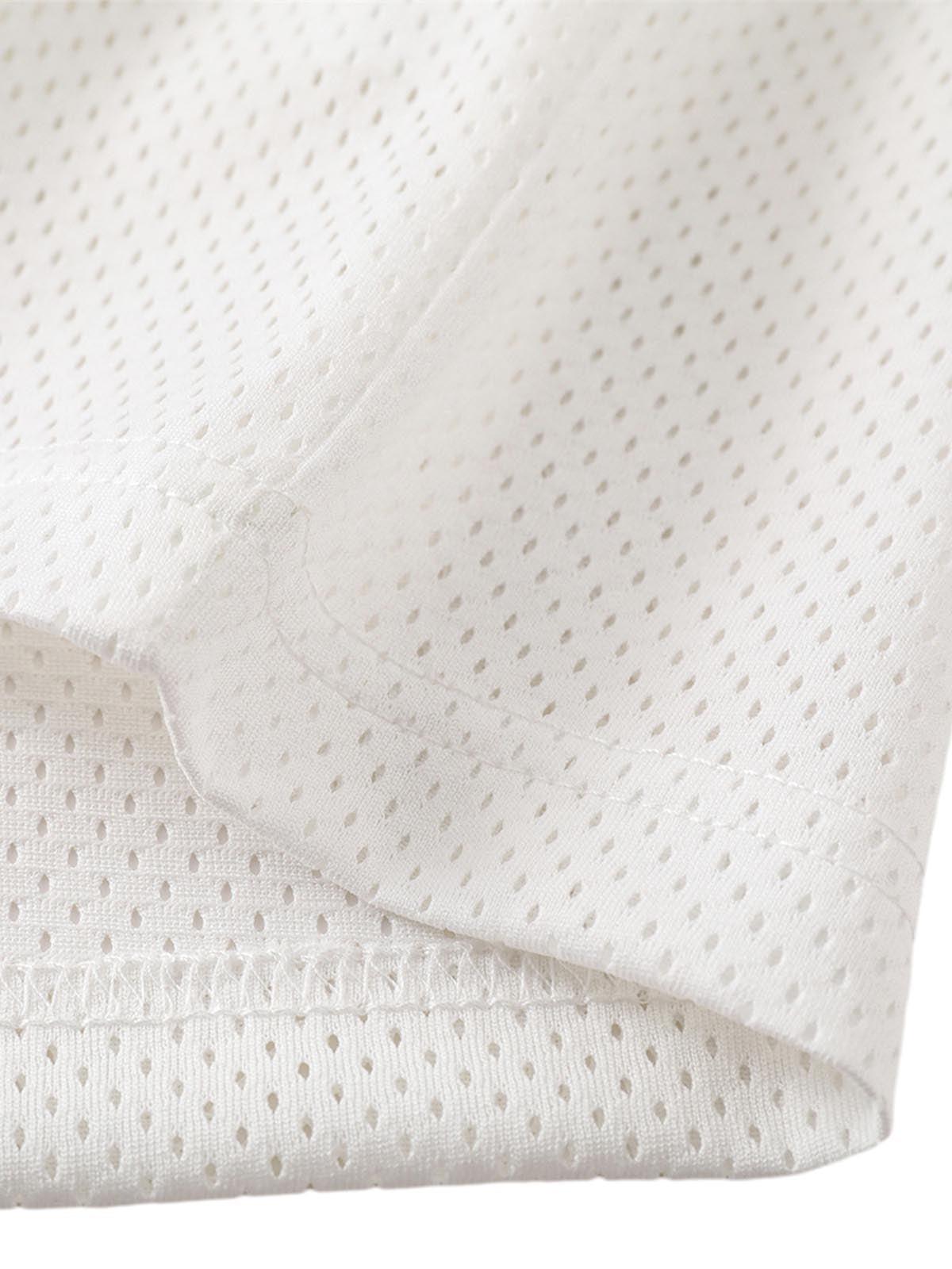 Concert Outfit Street Stitching Mesh Character Print T-Shirt Concert Outfit Street Stitching Mesh Character Print T-Shirt