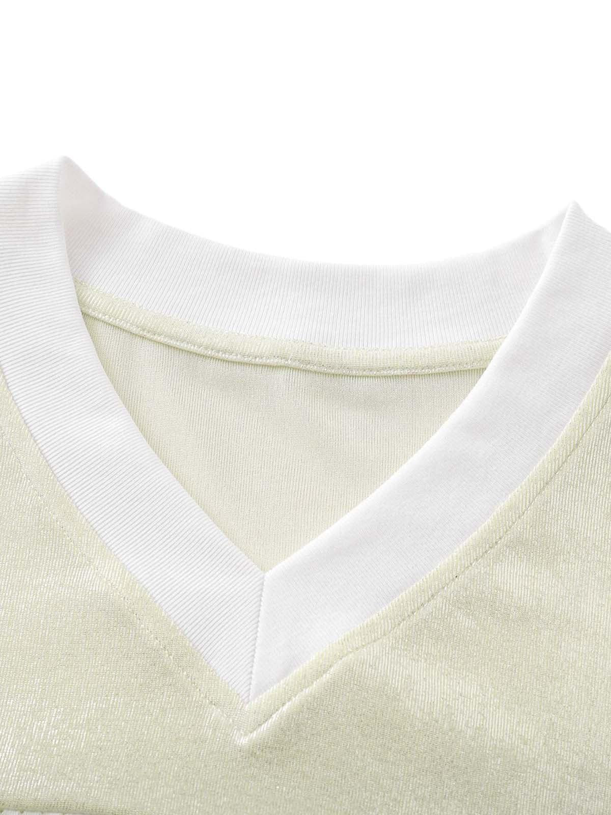 Concert Outfit Street Stitching Mesh Character Print T-Shirt Concert Outfit Street Stitching Mesh Character Print T-Shirt