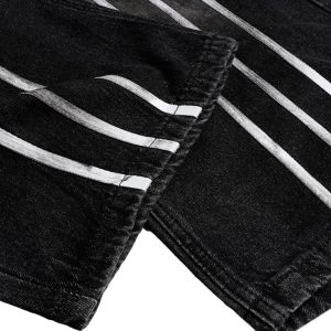 Concert Outfit Street Stripe Dirty Dye Barrel Jeans