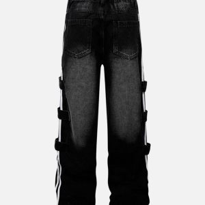 Concert Outfit Street Stripe Paneled Work Jeans