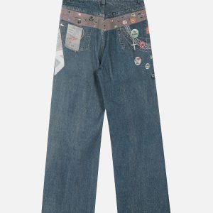 Concert Outfit Street Washed Cleanfit Straight Jeans