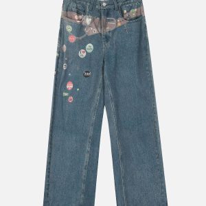 Concert Outfit Street Washed Cleanfit Straight Jeans