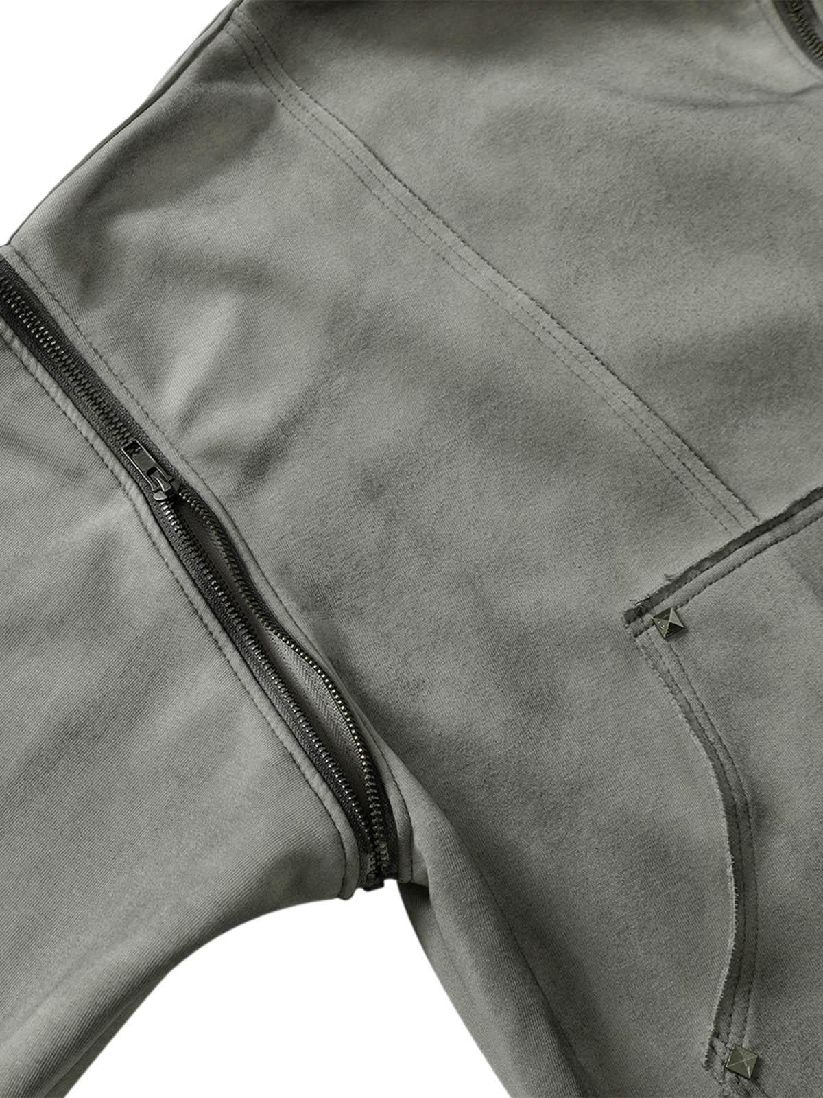 Concert Outfit Street Washed Distressed Stitching Rivet Hooded Jacket Concert Outfit Street Washed Distressed Stitching Rivet Hooded Jacket