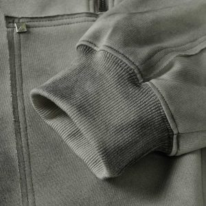 Concert Outfit Street Washed Distressed Stitching Rivet Hooded Jacket