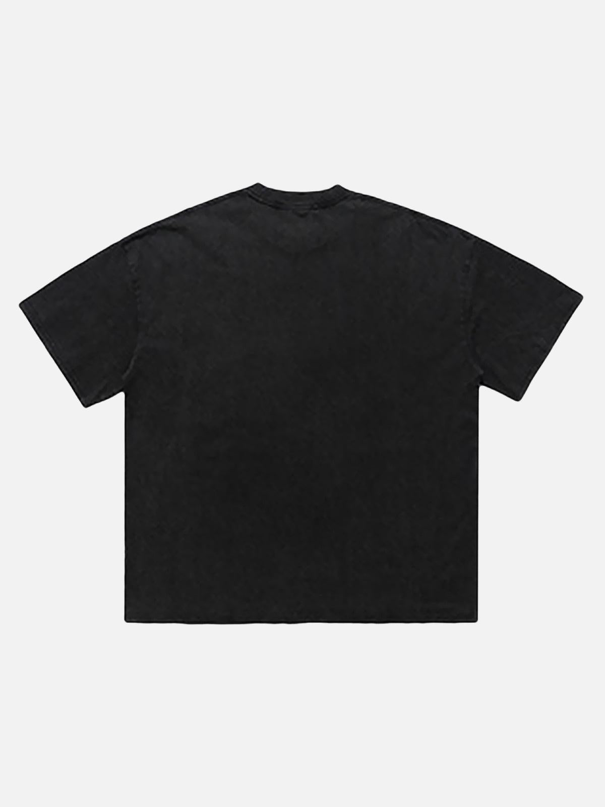 Concert Outfit Street Washed Portrait Print T-Shirt Concert Outfit Street Washed Portrait Print T-Shirt