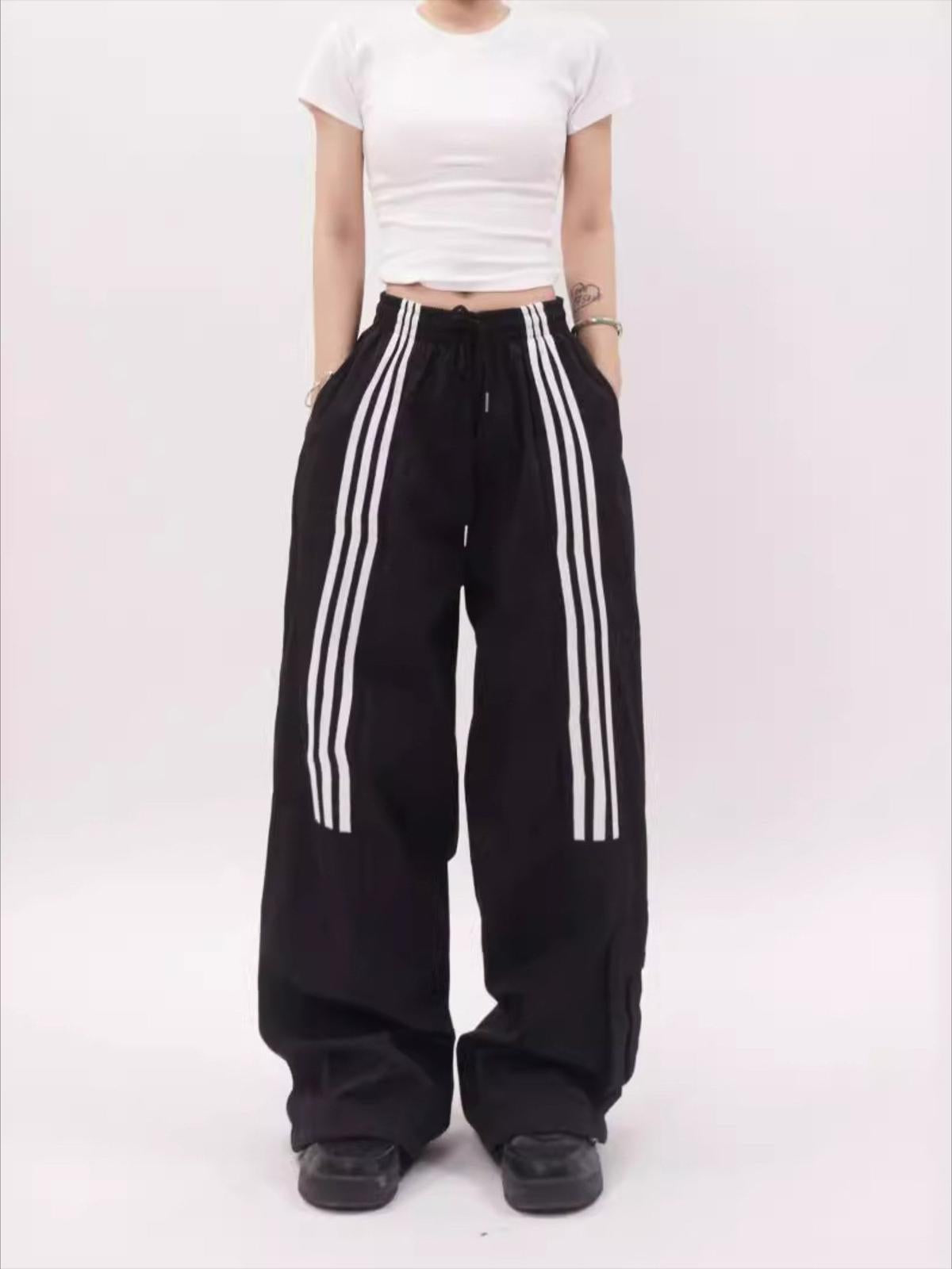 Concert Outfit Striped Draped Sweatpants Concert Outfit Striped Draped Sweatpants