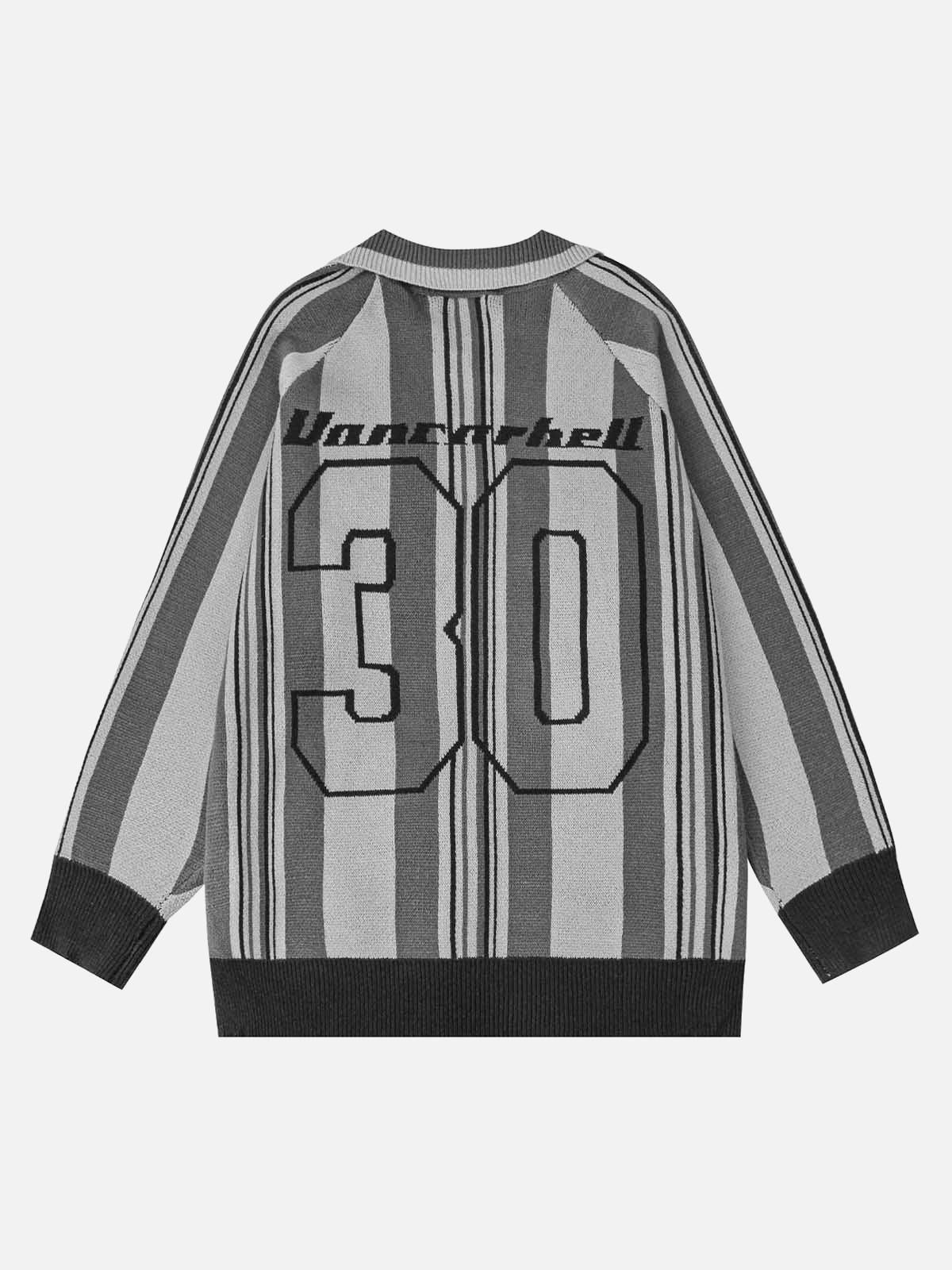 Concert Outfit Striped Embroidered Knit Polo Sweater Concert Outfit Striped Embroidered Knit Polo Sweater