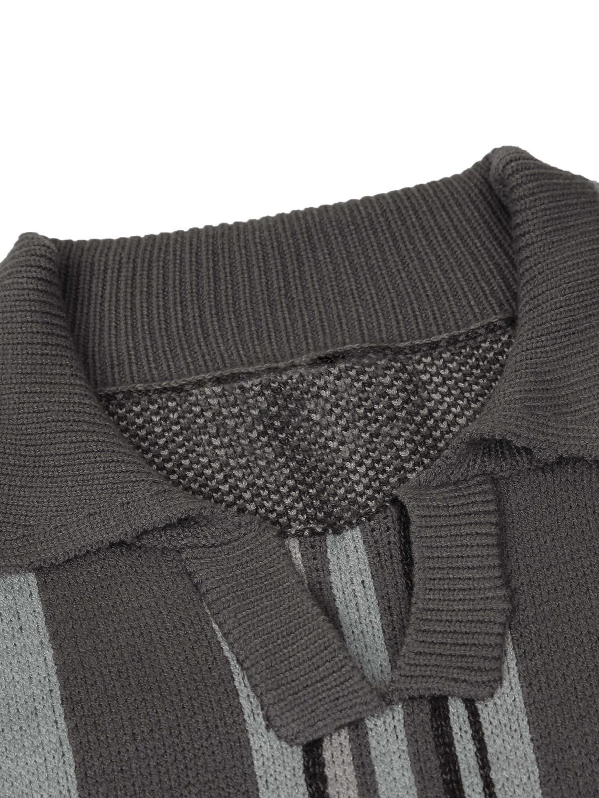 Concert Outfit Striped Embroidered Knit Polo Sweater Concert Outfit Striped Embroidered Knit Polo Sweater