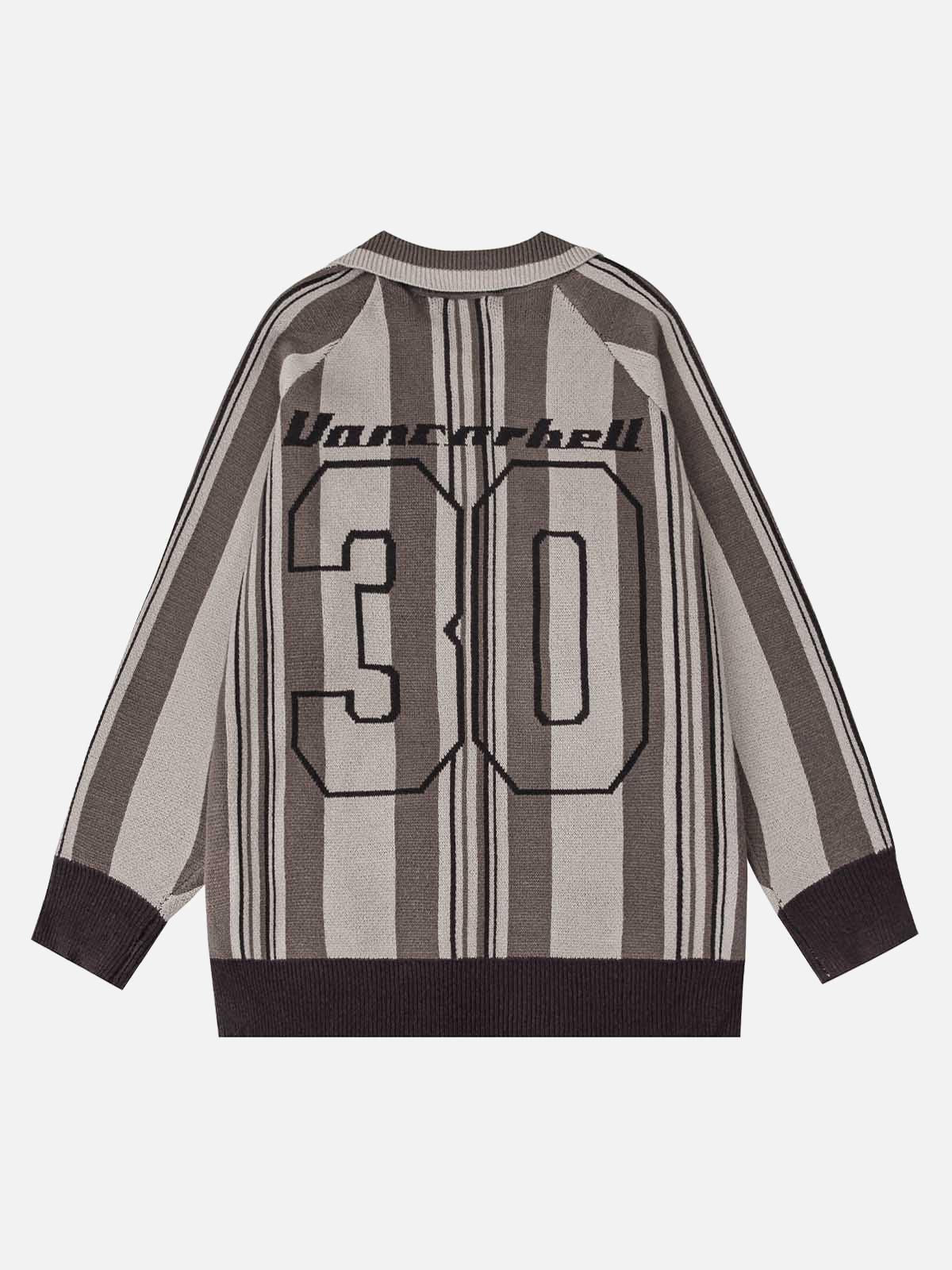 Concert Outfit Striped Embroidered Knit Polo Sweater Concert Outfit Striped Embroidered Knit Polo Sweater