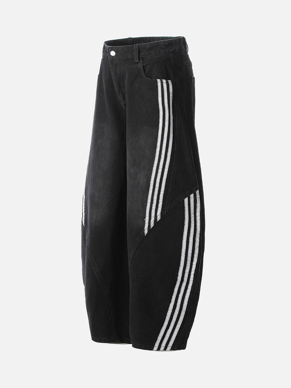 Concert Outfit Striped Stitching Barrel Jeans Concert Outfit Striped Stitching Barrel Jeans
