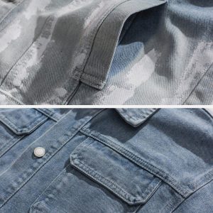 Concert Outfit Striped Washed Ombré Denim Jacket