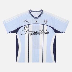 Concert Outfit Stylish Striped Sports Jersey T-Shirt