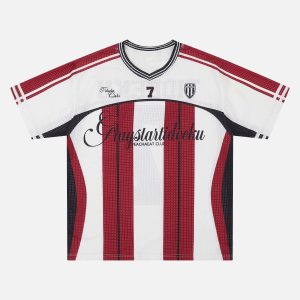 Concert Outfit Stylish Striped Sports Jersey T-Shirt