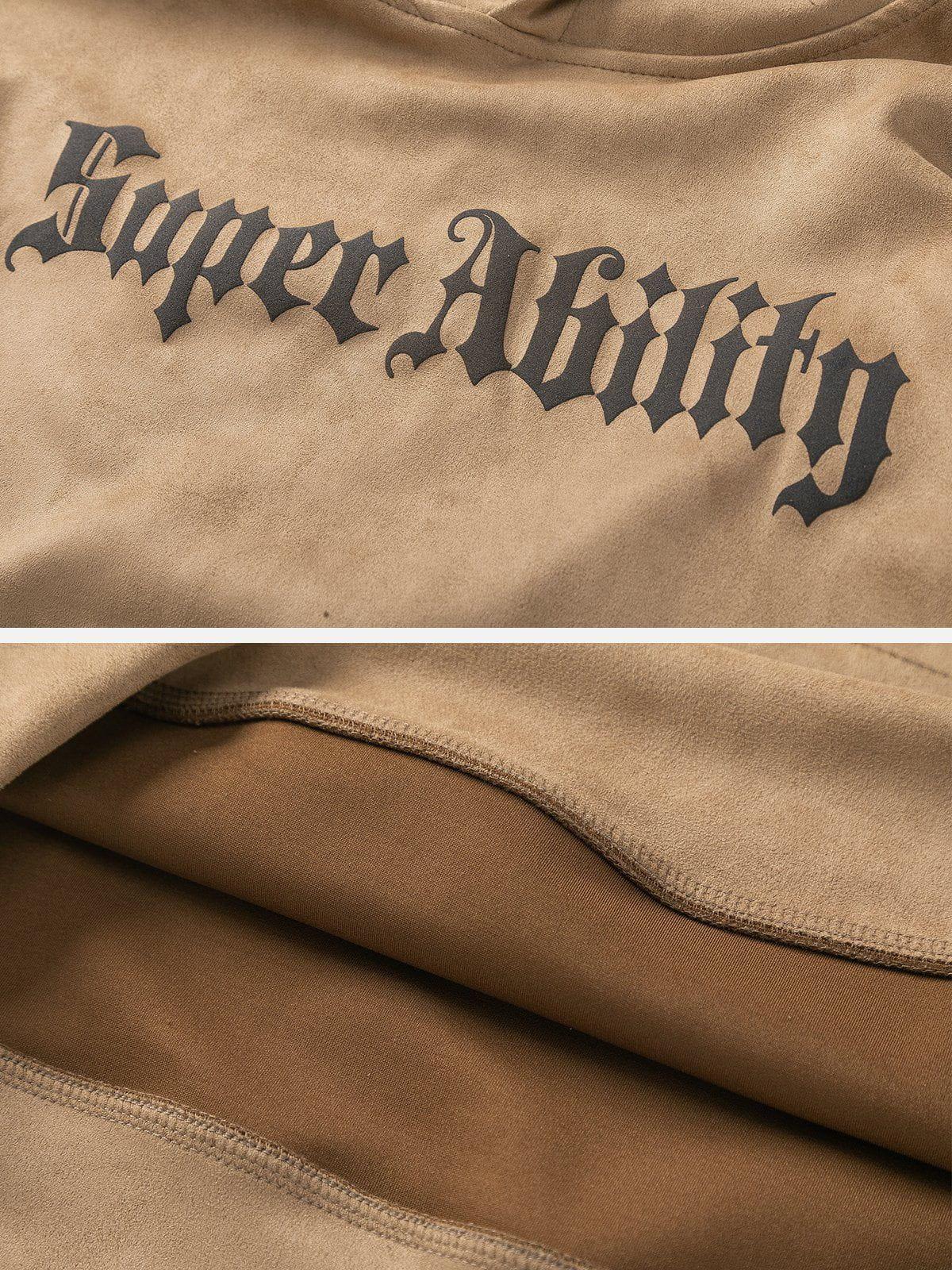 Concert Outfit Suede Cross Print Hoodie Concert Outfit Suede Cross Print Hoodie