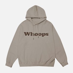 Concert Outfit Suede Letter Foam Print Hoodie