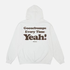 Concert Outfit Suede Letter Foam Print Hoodie