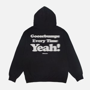 Concert Outfit Suede Letter Foam Print Hoodie