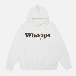 Concert Outfit Suede Letter Foam Print Hoodie