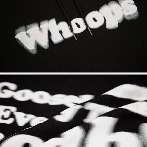 Concert Outfit Suede Letter Foam Print Hoodie