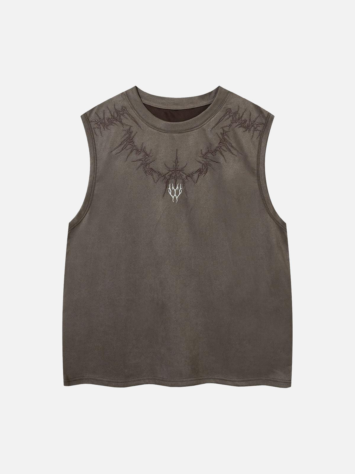Concert Outfit Suede Thorn Embroidered Vest Concert Outfit Suede Thorn Embroidered Vest