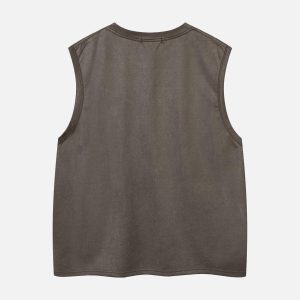 Concert Outfit Suede Thorn Embroidered Vest