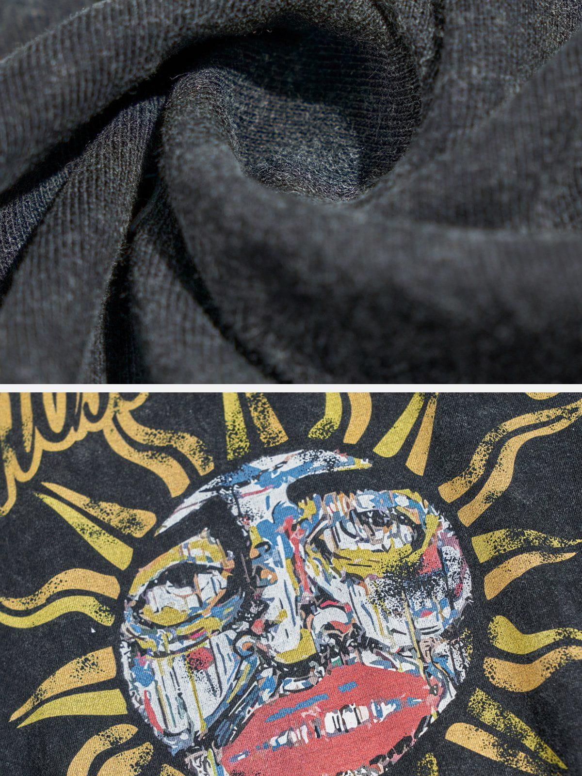 Concert Outfit Sun Doodle Print Tee Concert Outfit Sun Doodle Print Tee