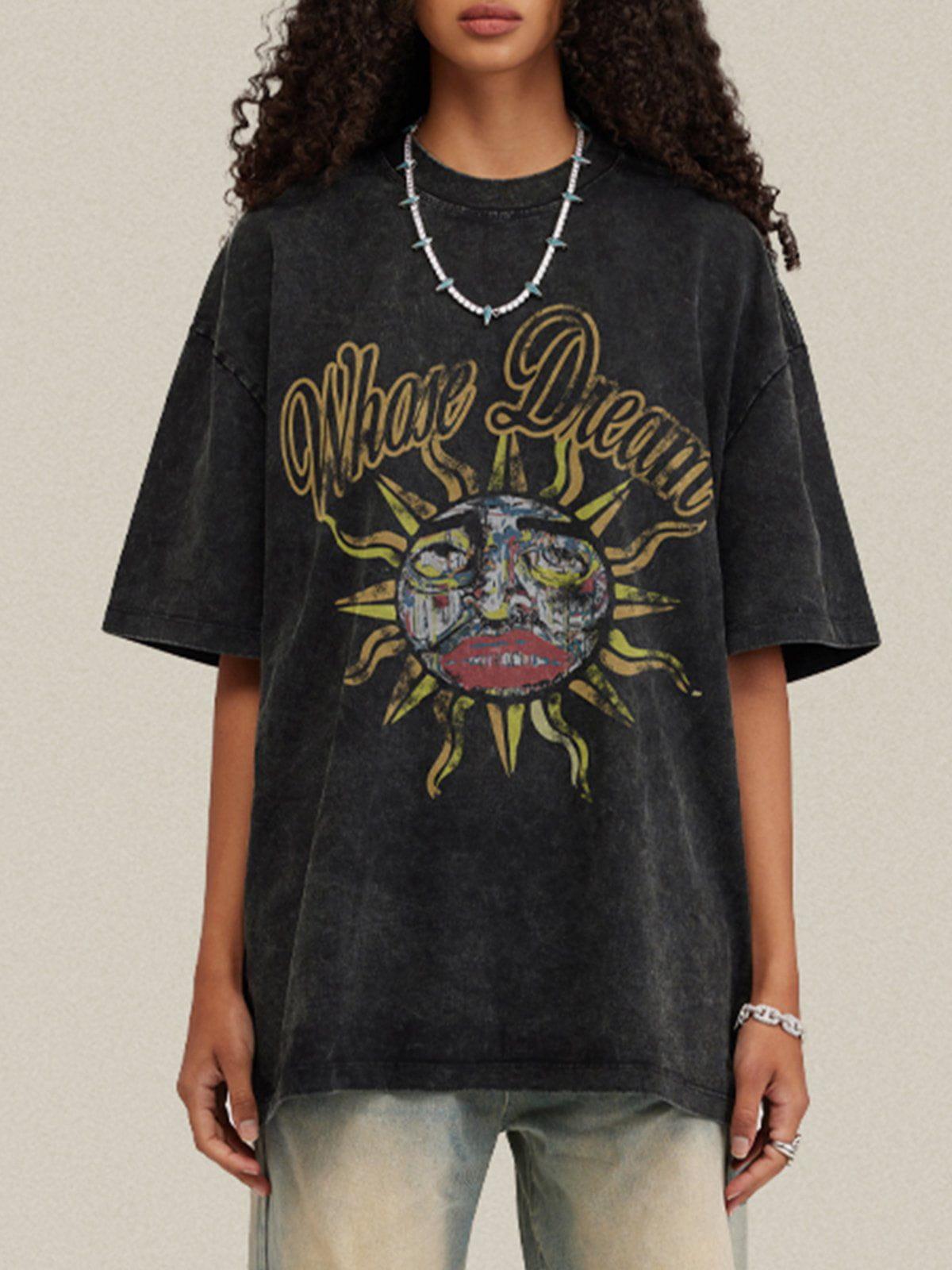 Concert Outfit Sun Doodle Print Tee Concert Outfit Sun Doodle Print Tee