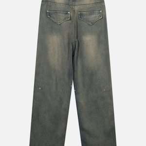 Concert Outfit Symmetrical Panel Button-Down Jeans