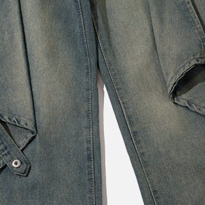 Concert Outfit Symmetrical Panel Button-Down Jeans