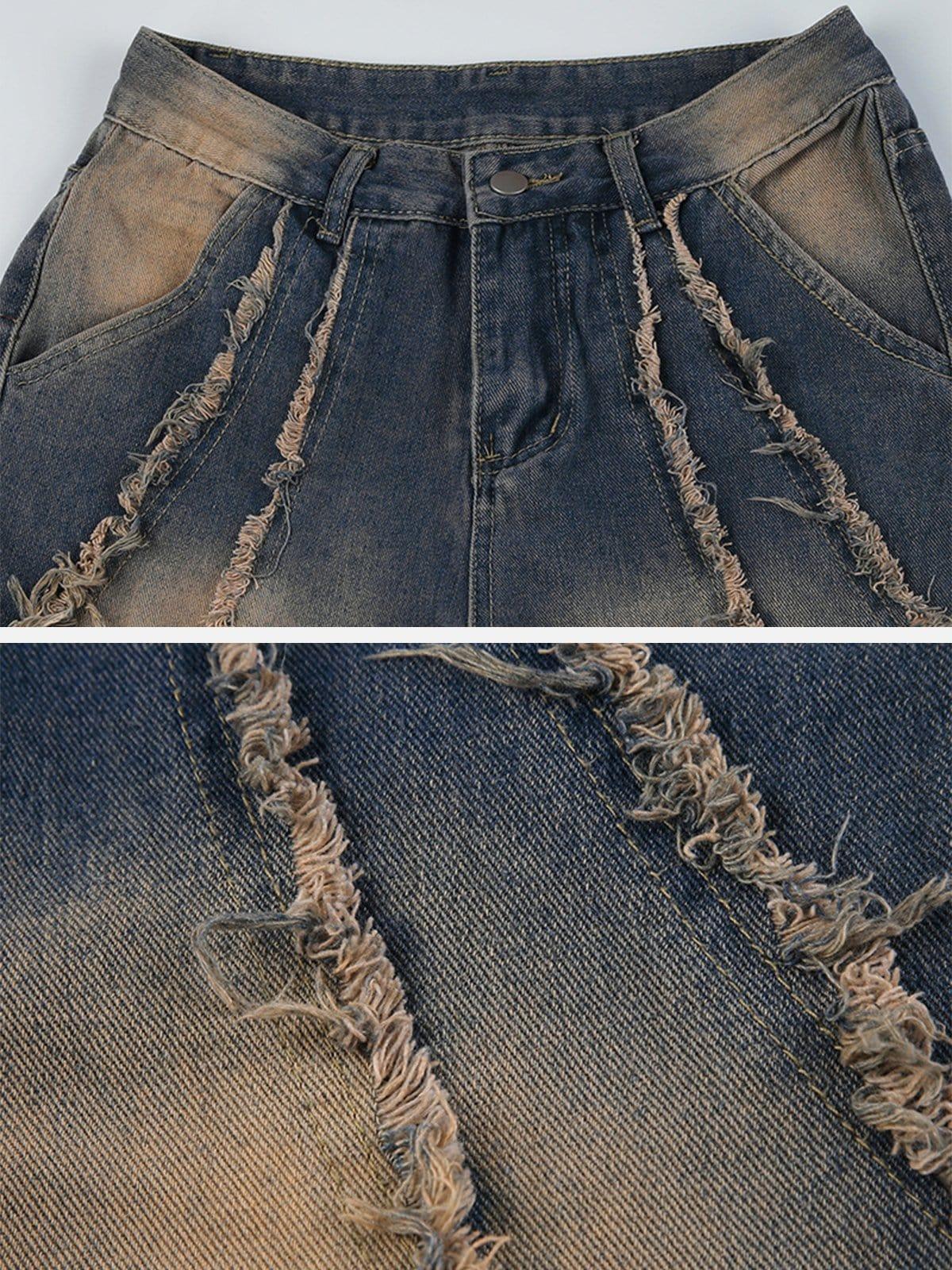 Concert Outfit Symmetrical Raw Edge Straight-Leg Jeans Concert Outfit Symmetrical Raw Edge Straight-Leg Jeans