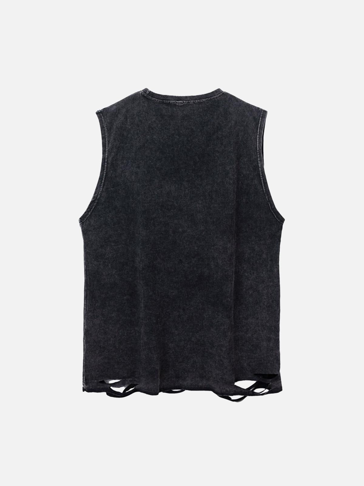 Concert Outfit ThesupermadeVintage Metallic Phantom Letter Distressed Washed Vest Concert Outfit ThesupermadeVintage Metallic Phantom Letter Distressed Washed Vest