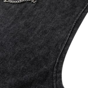 Concert Outfit ThesupermadeVintage Metallic Phantom Letter Distressed Washed Vest