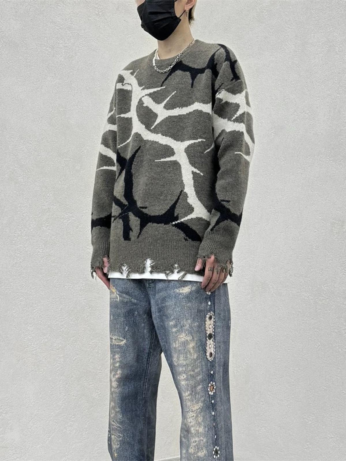 Concert Outfit Thorn Destroyed Sweater Concert Outfit Thorn Destroyed Sweater