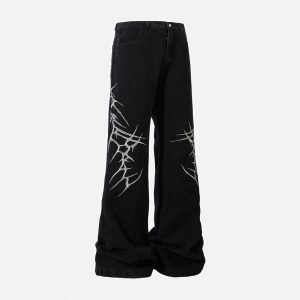 Concert Outfit Thorn Embroidered Straight-Leg Jeans