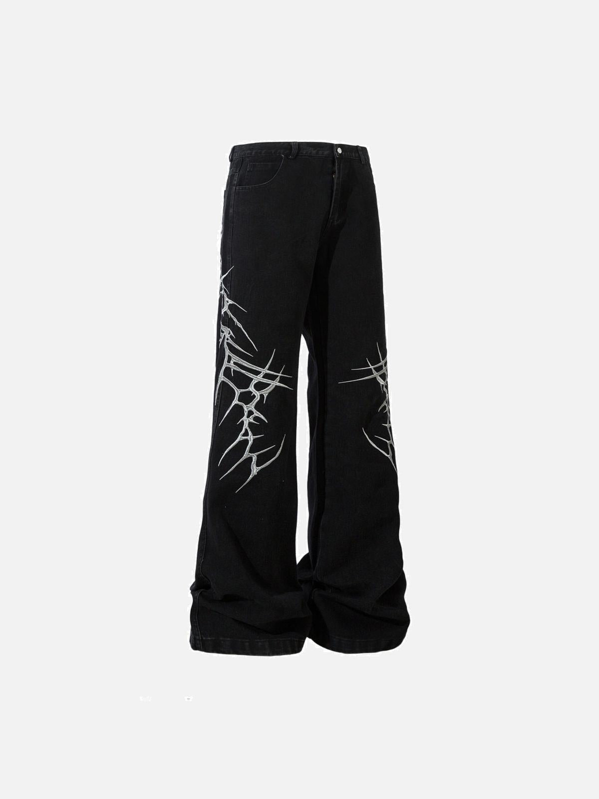 Concert Outfit Thorn Embroidered Straight-Leg Jeans Concert Outfit Thorn Embroidered Straight-Leg Jeans