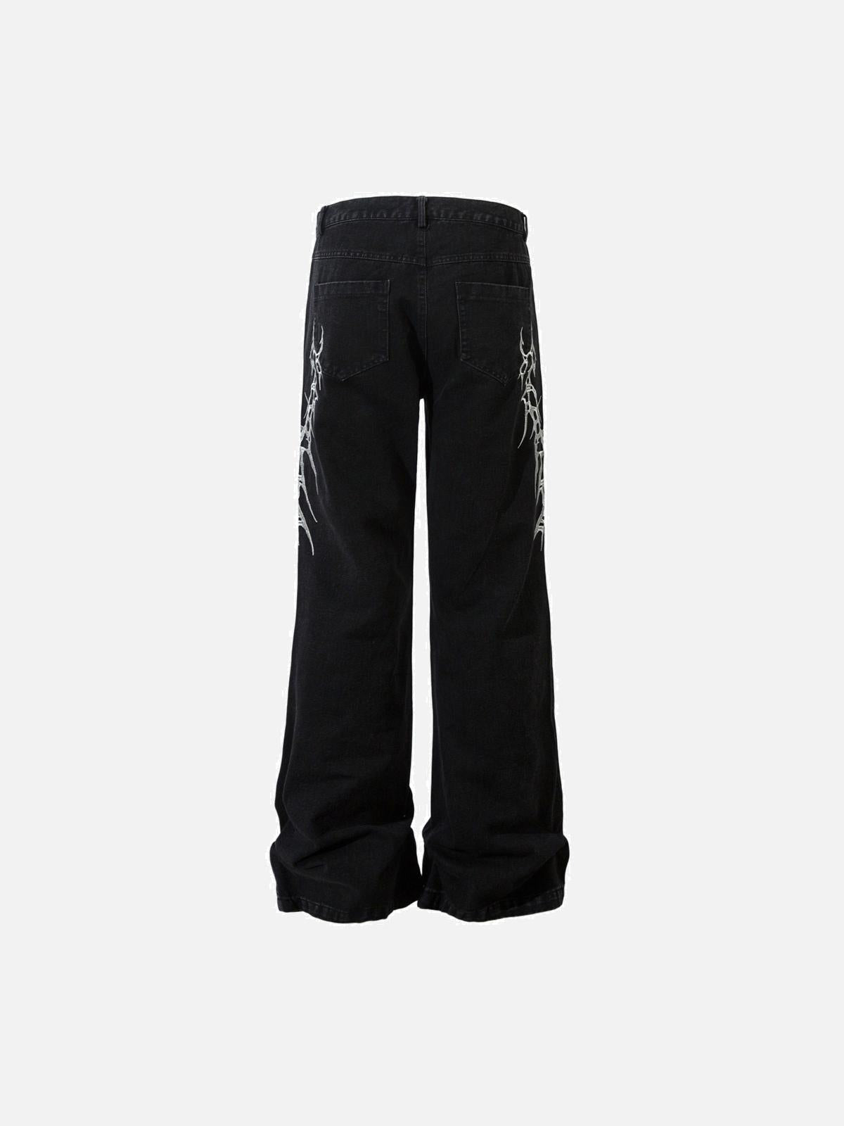 Concert Outfit Thorn Embroidered Straight-Leg Jeans Concert Outfit Thorn Embroidered Straight-Leg Jeans