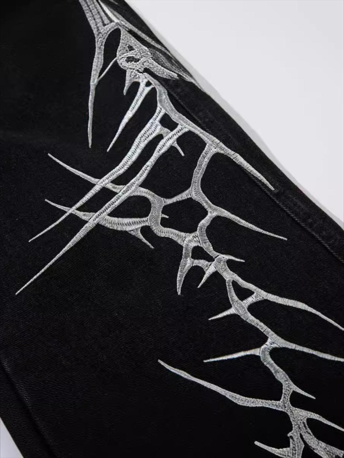 Concert Outfit Thorn Embroidered Straight-Leg Jeans Concert Outfit Thorn Embroidered Straight-Leg Jeans